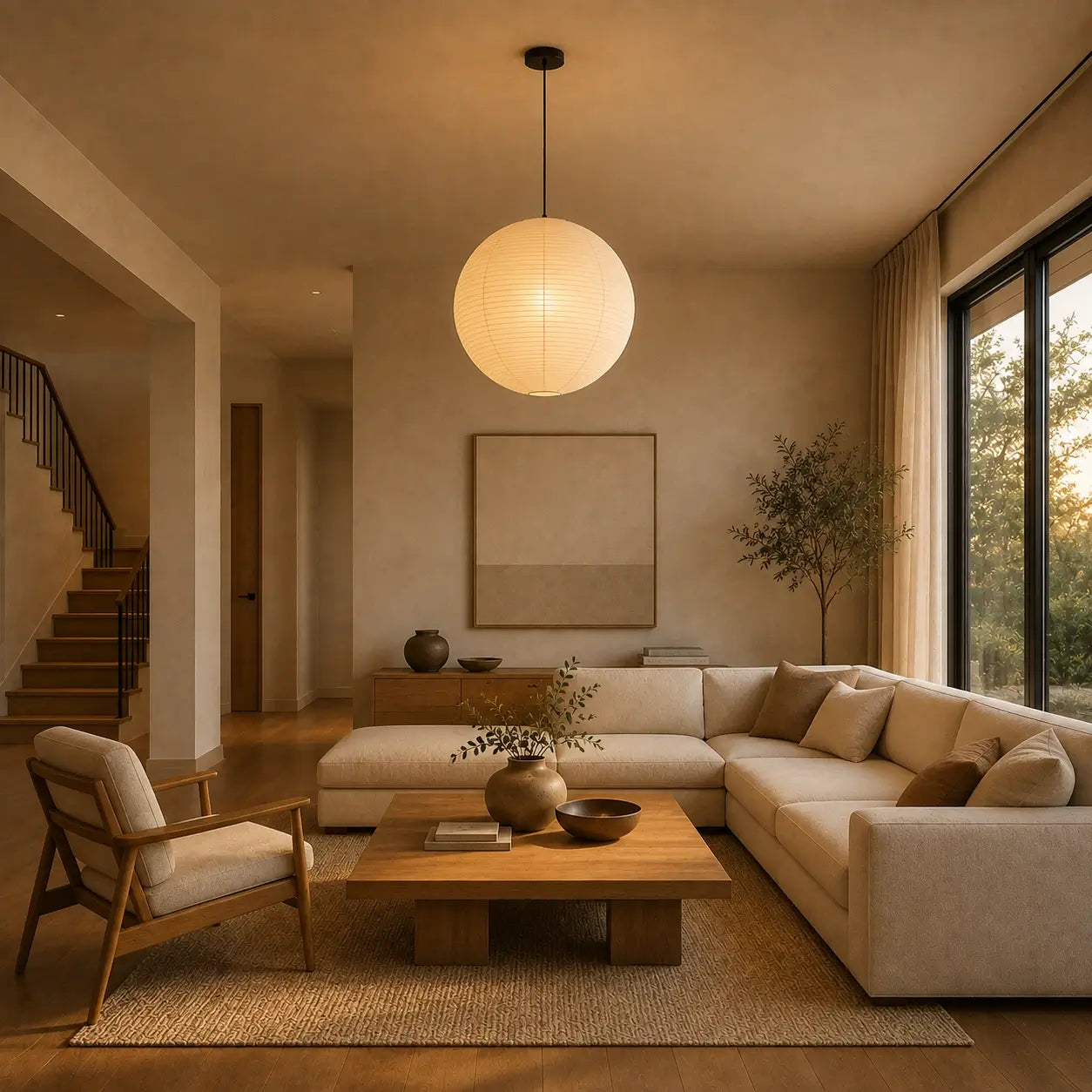 Lumora™ Japanese Paper Pendant Light